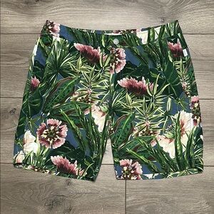 Onia Calder 7.5” Lined‎ Swim Trunks Green Floral Size 30